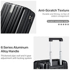 29 Inch Expandable Large Checked Luggage with 8 Spinner Wheels (29 Inch EXT / Jet Black)