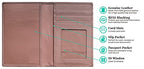 Personalized Monogrammed Blush Leather RFID Passport Wallet (Blush / Minimalist)