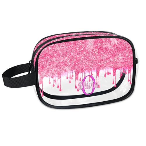 Customized Travel Makeup Toiletry Bag (Pink C)