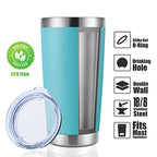 20oz Stainless Steel Tumbler Bulk with Lid (8 Count (Pack of 1) / Light Blue-1)