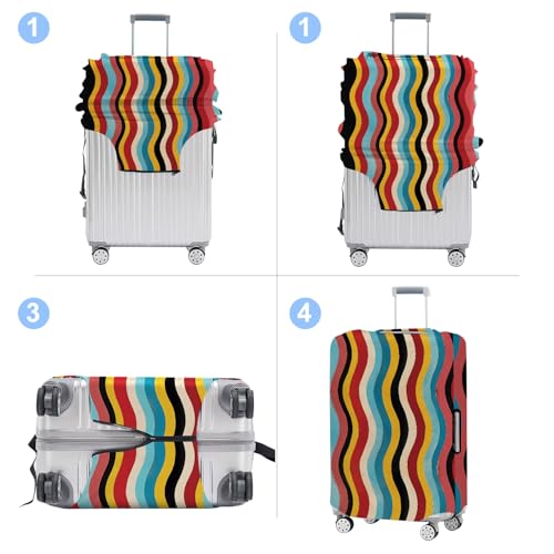 Stripe Luggage Cover Washable Suitcase Protector Anti (Stripe / M(24-26inch suitcase))