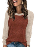 Womens Tops Long Sleeve Shirts Sweaters for Women Fall Teacher Outfits (Medium / Caramel Apricot)