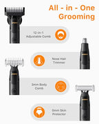 2026 Upgraded] Beard & Nose Hair Trimmer Kit