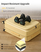 Expandable Top Open Carry On Luggage 22x14x9 Airline Approved (Cheese Yellow / Carry-On 20-Inch)