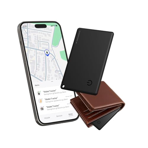 Wallet Tracker Card Work with Find My (Black)