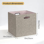 Collapsible Storage Bins (13×13×13/4pcs / Woven Coffee)
