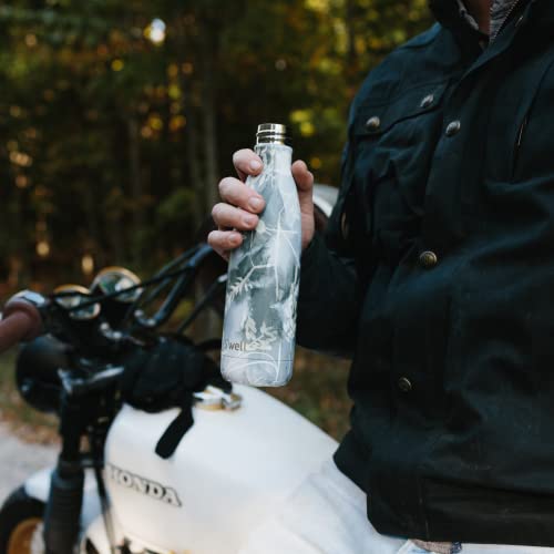 Stainless Steel Water Bottle 17 ounces Blue Foliage Triple Layered Vacuum Insulated Containers Keeps Drinks Cold for 36 Hours and Hot for 18 Perfect for On the Go (Blue Foliage / 16.9 Ounces / Water Bottle)