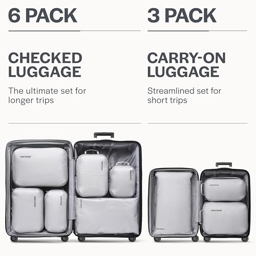 Ultralight Compression Packing Cubes for Travel (6-Pack / Grey)