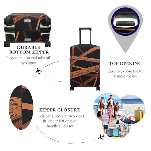 Luggage Cover Fits 27 (L / Gold Fragile)