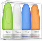 Leak Proof Travel Bottles (3oz 4pc - White/Blue/Green/Orange)