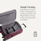 Sion Softside Expandable Spinner Luggage Durable Lightweight Travel Suitcase (2-Piece Set (Carry-On/Large) / Merlot)