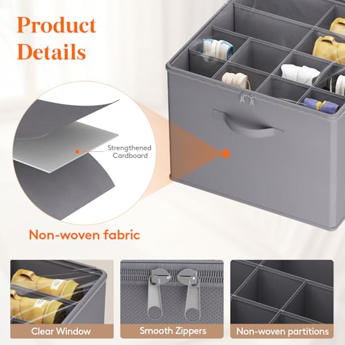 Shoe Storage Organizer for Closet (Gray)
