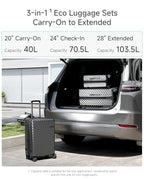 3 Piece Luggage Set (3-Piece Set (20/24/28) / Charcoal Metallic)