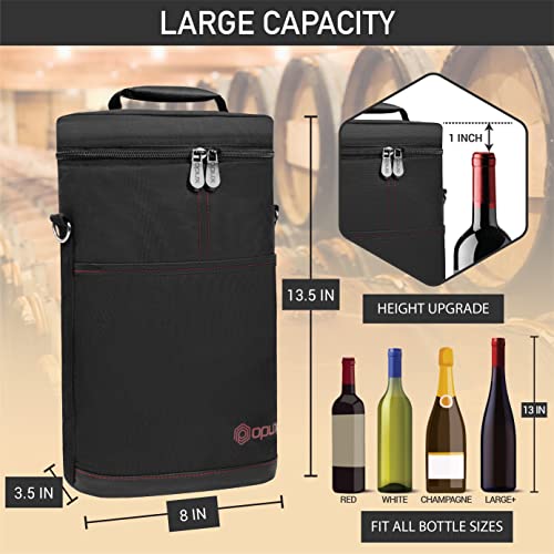 2 Bottle Wine Carrier Tote (Black)