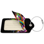 Cat Leather Luggage Tag with Stainless Steel Ring (4 PCS / Cat2)