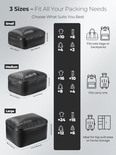 Vacuum Bags for Travel with Wireless Pump