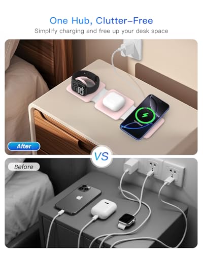 Charging Station for Apple Multiple Devices (Pale-pink)