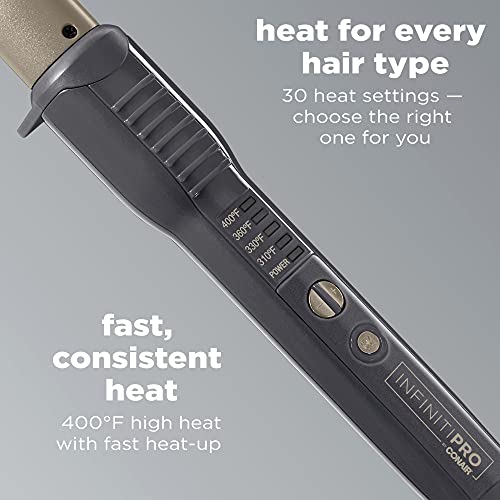 INFINITIPRO Tourmaline Ceramic 1 (Metallic Grey / 1-Inch to 1/2-Inch Tapered Wand)