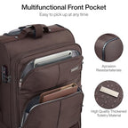 20 Inch Softside Expandable Carry On Luggage with 4 Spinner Wheels (Coffee / 20 Inch)