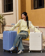Expandable Top Open Luggage Sets 2 Piece with Spinner Wheel (Coconut White / 2-Piece Set (20-Inch/28-Inch))