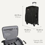 Sion Softside Expandable Spinner Luggage Durable Lightweight Travel Suitcase (2-Piece Set (Carry-On/Backpack) / Black)