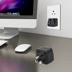 2 Pack US Travel Plug Adapter (Black)