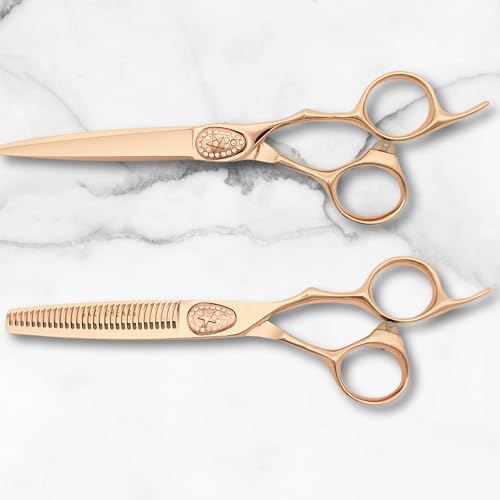 Gold Hair Scissors for Professional Hairdressers (Set of Hair Shears)