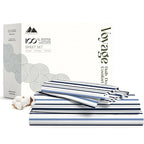 100% Egyptian Cotton Queen Size Sheets Set (Queen / 20 - Variegated Blue)