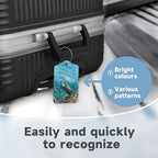 Set of 2 Luggage Tags for Suitcases (Turtle Fish and Coral)