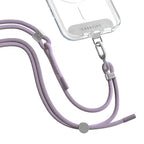 6mm Rope Cross Body Strap with Card (6mm / Soft Lavender With Silver Clasp)