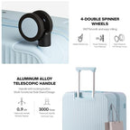 Checked Luggage Hardshell Suitcases with Wheels (Glacier Blue / 26-inch)