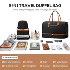 Travel Weekender Bags for Women (3-Blank Brown / Large (3-Piece Set))