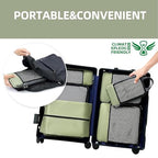 4 Set/6 Set/8 Set Compression Packing Cubes Travel Accessories Expandable Packing Organizers (Half Mesh, 6-Matcha Green) (6-Matcha Green / Half Mesh)