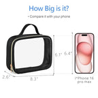 Clear Makeup Bag Travel (03 Black / TSA Specialist (3-Pack Medium))