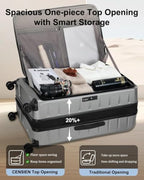 Expandable Checked Luggage (Gray / 28 Inch EXT)