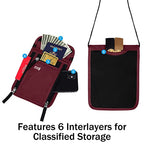 Travel Pouch Neck Wallet Family Passport Holder Organizer Case with RFID Blocking (6x7.5In / Wine Red)