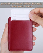 Leather Luggage Tags for Suitcases (Wine Red)