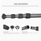 42" Carbon Fiber Travel Tripod Lightweight 13lb Load LS (LS-224CX:Max Load 6KG-4 Sections)