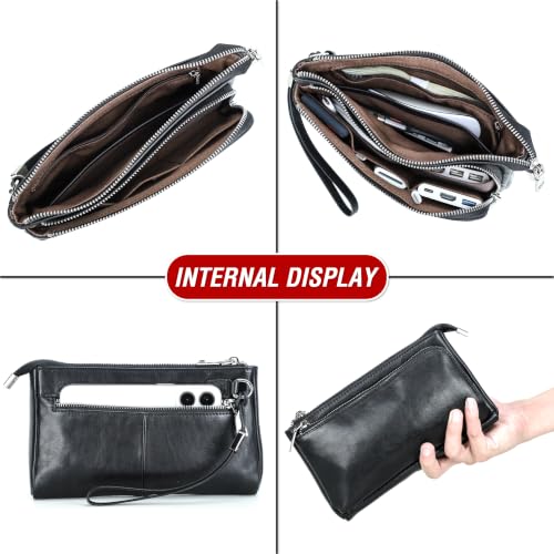 Electronic Organizer Zipper Bag Tech Kit (Vintage Black -【Fits Apple Accessories】- 2 / Electronic Storage Case - Sturdy Handmade)