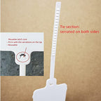 100pcs Reusable Blank Plastic Tags Ties Key Tags 1.45"*2.48" Serrated Tension Sealing Strap with Large Label Plastic Tie Mark Label Waterproof Hang Sign Write on Tag (White)