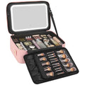 Large Makeup Case with LED Mirror (01-Pink / 3-Large)