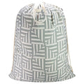 Canvas Laundry Bag with Handles & Drawstring 30"Wx35"H (Geometry Light Gray L+ / L+ 30"Wx 35"H┃1 Pack)