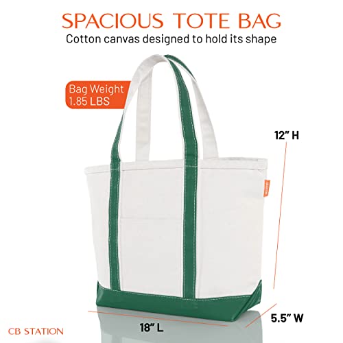Medium Classic Canvas Tote Bag for Women (Blank: Emerald)
