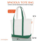 Medium Classic Canvas Tote Bag for Women (Blank: Emerald)