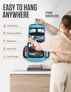 Hanging Travel Toiletry Bag 18 Compartments (Tiffany Blue)
