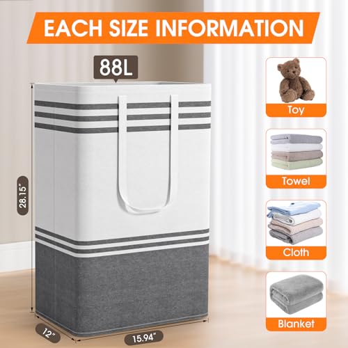 2 Pack Large Home Laundry Basket (2 x 88L)