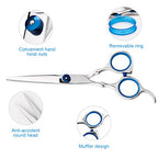 Professional Home Hair Cutting Kit Home Haircutting Scissors Barber Salon Home Thinning Shears Kit with Comb and Case for Men Women (Blue)