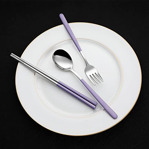 Travel Utensils with Case (Purple)