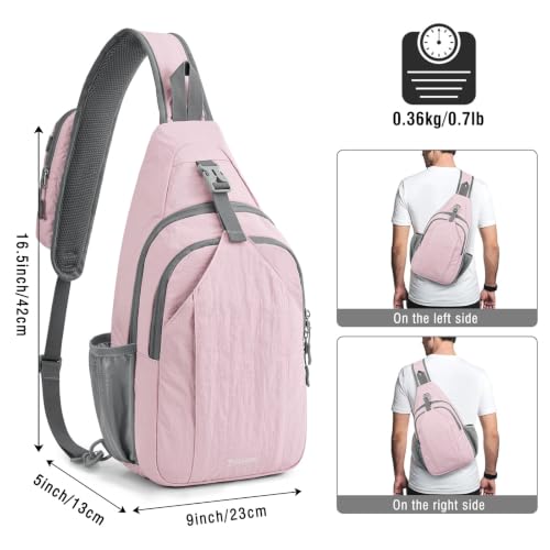 Sling Bag for Men Women (Pink)