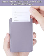 Leather Luggage Tags for Suitcases (Purple / 4 Pack)